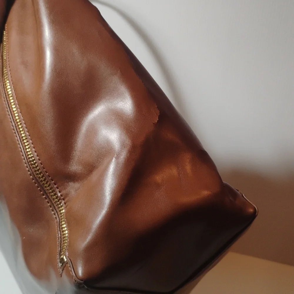 Sorial New York Tribecca Tote 100% Vegan Leather Cognac Brown - Picture 5 of 11